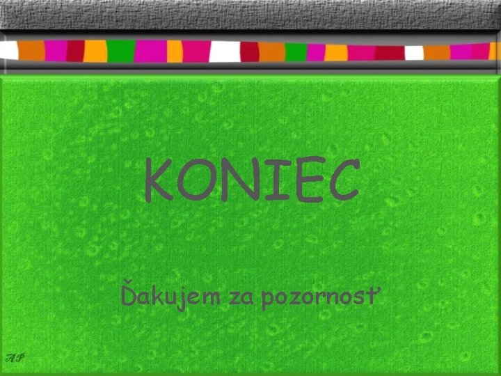 KONIEC Ďakujem za pozornosť 