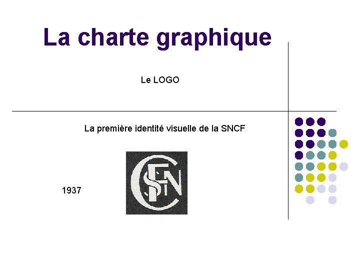 La charte graphique Le LOGO La première identité visuelle de la SNCF 1937 