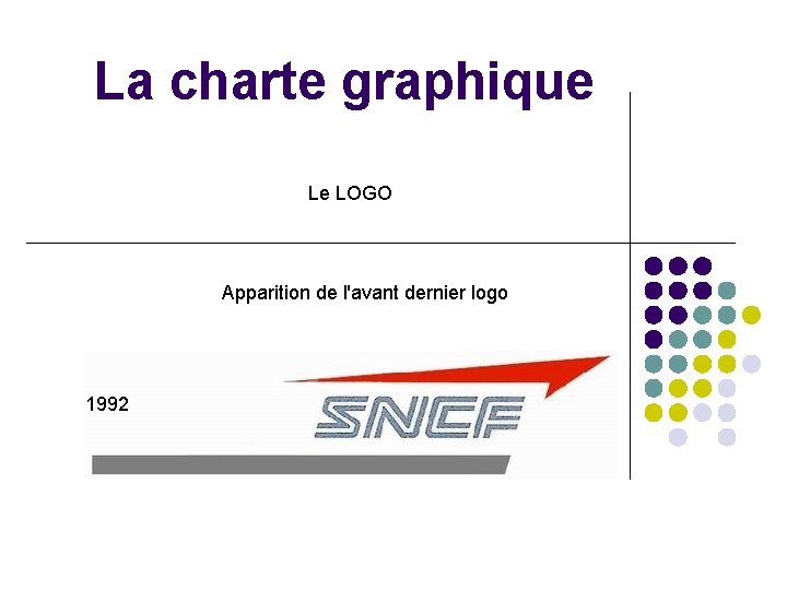 La charte graphique Le LOGO Apparition de l'avant dernier logo 1992 
