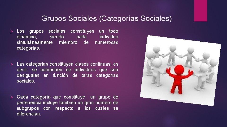 Grupos Sociales (Categorías Sociales) Ø Los grupos sociales constituyen un todo dinámico, siendo cada Grupos Sociales (Categorías Sociales) Ø Los grupos sociales constituyen un todo dinámico, siendo cada