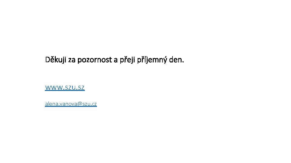 Děkuji za pozornost a přeji příjemný den. www. szu. sz alena. vanova@szu. cz 