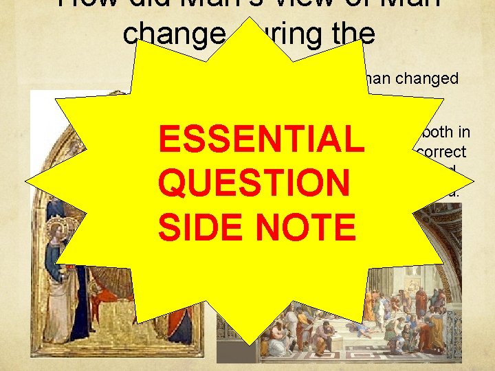 How did Man’s view of Man change during the Renaissance? Man’s view of man