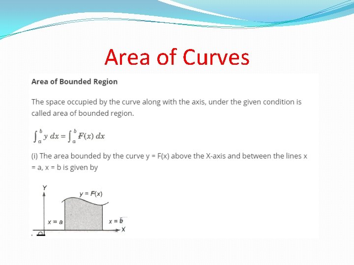 Area of Curves Area of Curves