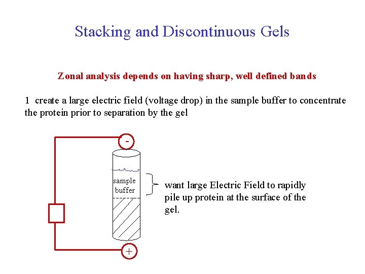 Stacking and Discontinuous Gels Zonal analysis depends on having sharp, well defined bands 1