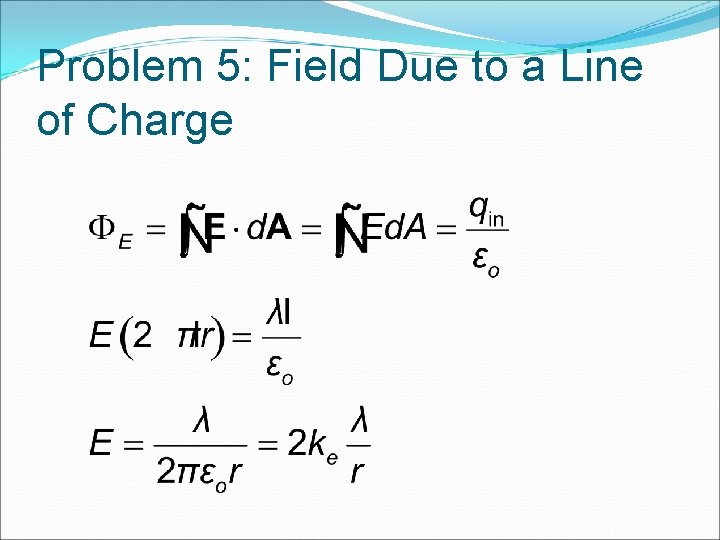 Problem 5: Field Due to a Line of Charge 