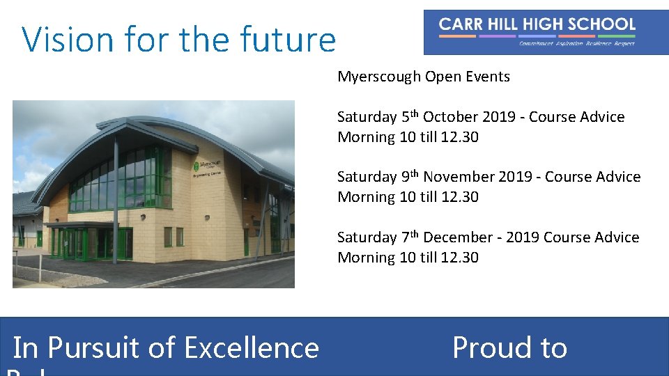 Vision for the future Myerscough Open Events Saturday 5 th October 2019 - Course