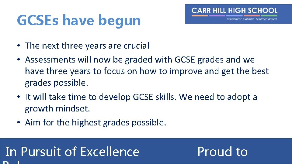 GCSEs have begun • The next three years are crucial • Assessments will now