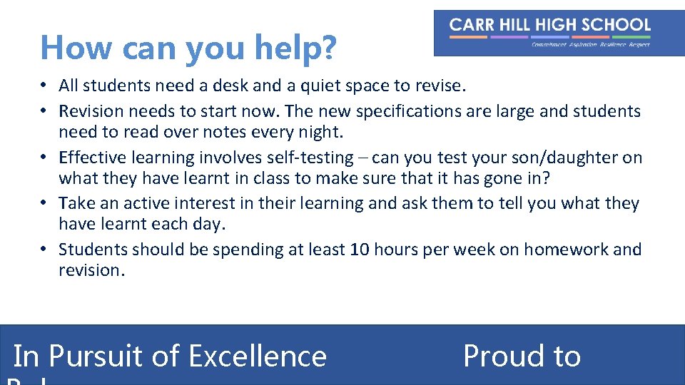 How can you help? • All students need a desk and a quiet space