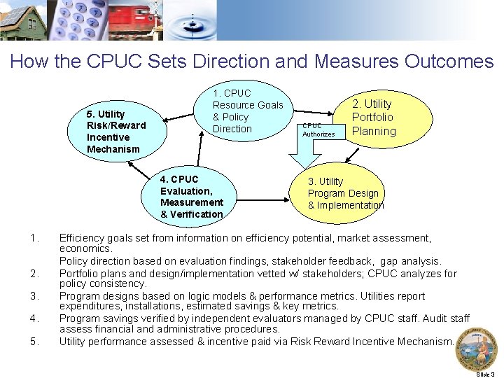 How the CPUC Sets Direction and Measures Outcomes 5. Utility Risk/Reward Incentive Mechanism 1.