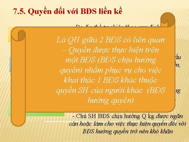 7. 5. Quyền đối với BĐS liền kề Xác lập quyền Do địa thế