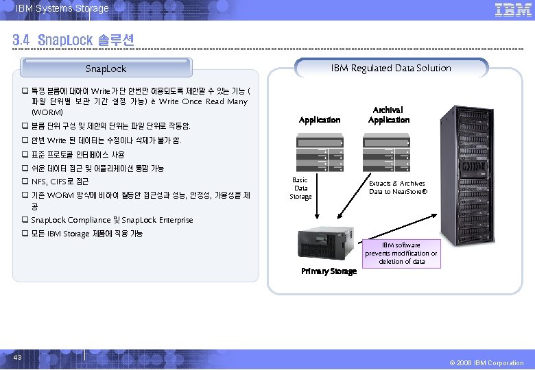 IBM Systems Storage 3. 4 Snap. Lock 솔루션 IBM Regulated Data Solution Snap. Lock