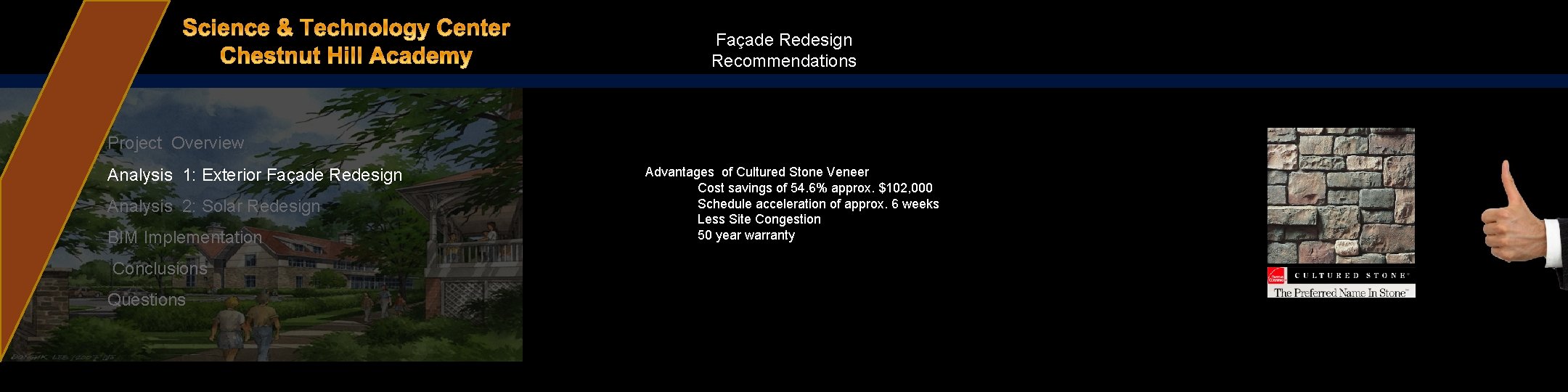 Façade Redesign Recommendations Project Overview Analysis 1: Exterior Façade Redesign Analysis 2: Solar Redesign