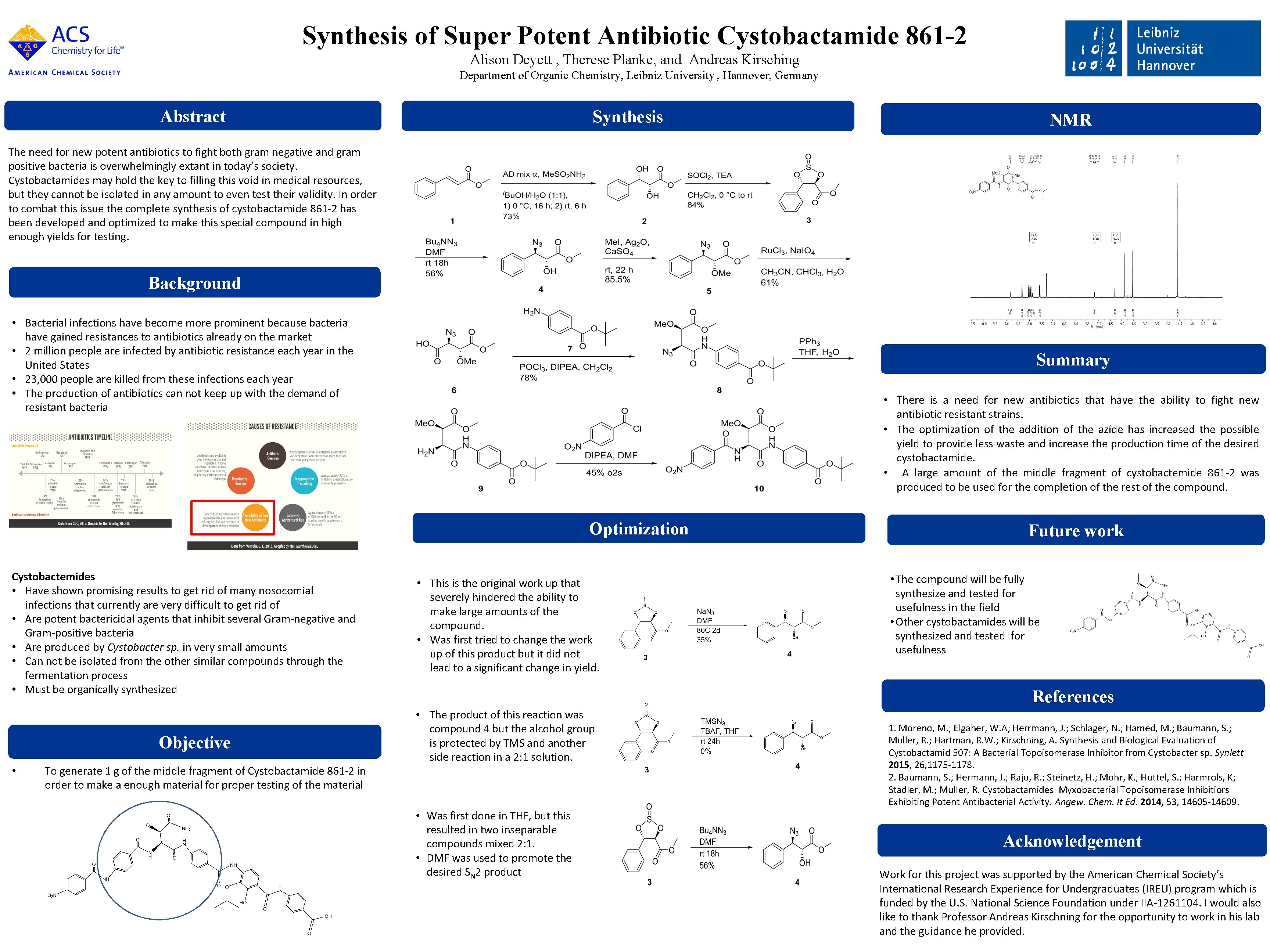 Synthesis of Super Potent Antibiotic Cystobactamide 861 -2 Alison Deyett , Therese Planke, and