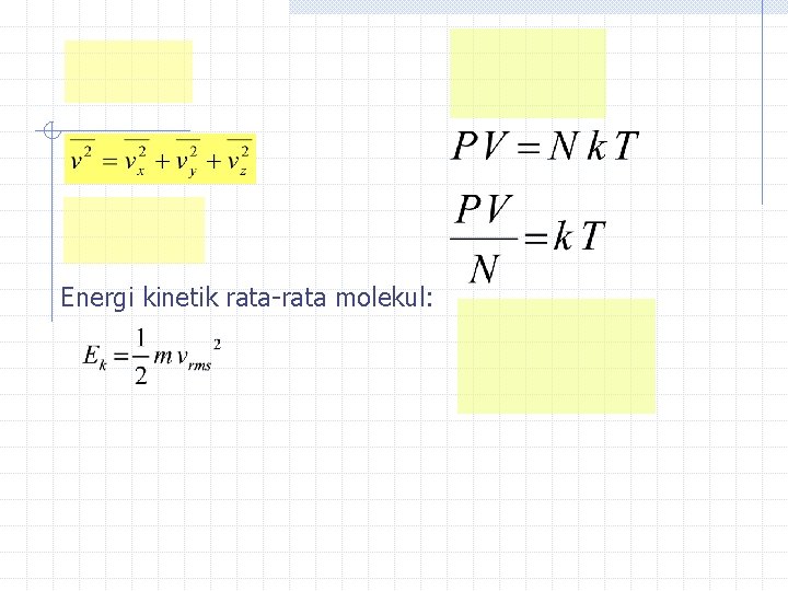 Energi kinetik rata-rata molekul: 