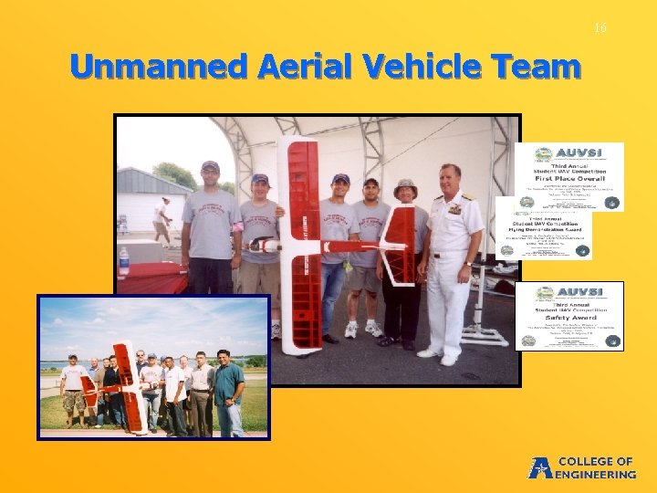 16 Unmanned Aerial Vehicle Team 