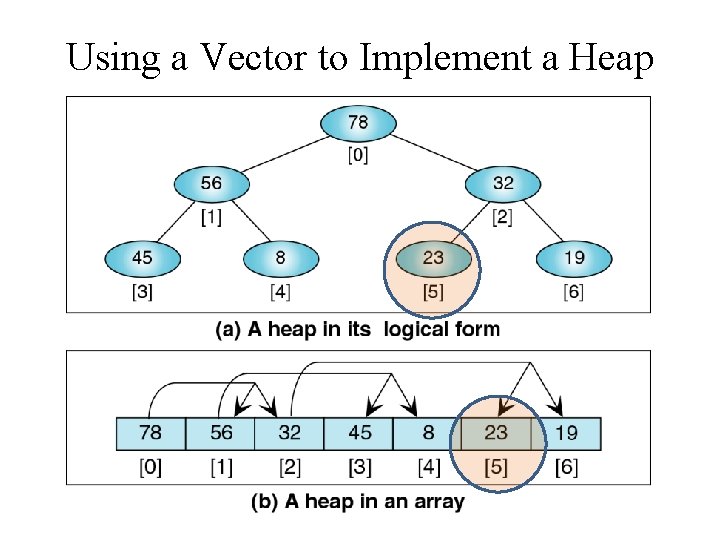 Using a Vector to Implement a Heap 