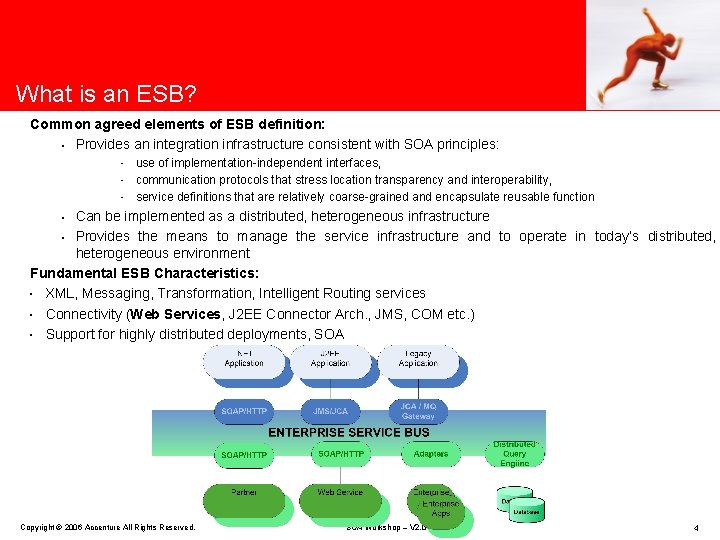 What is an ESB? Common agreed elements of ESB definition: • Provides an integration