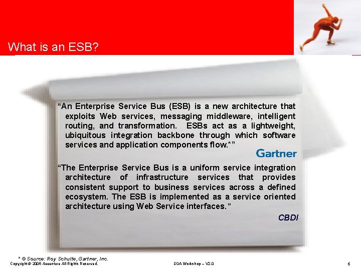 What is an ESB? “An Enterprise Service Bus (ESB) is a new architecture that