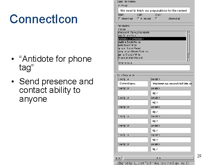 Connect. Icon We need to finish our preparations for the review! • “Antidote for