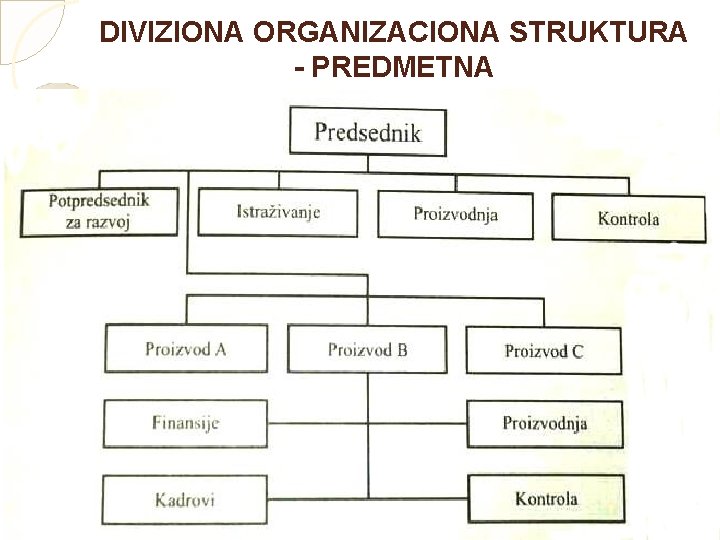 DIVIZIONA ORGANIZACIONA STRUKTURA - PREDMETNA 