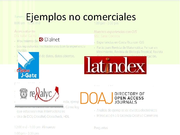 Ejemplos no comerciales 