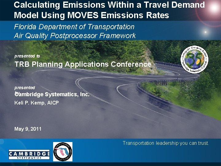 Calculating Emissions Within a Travel Demand Model Using