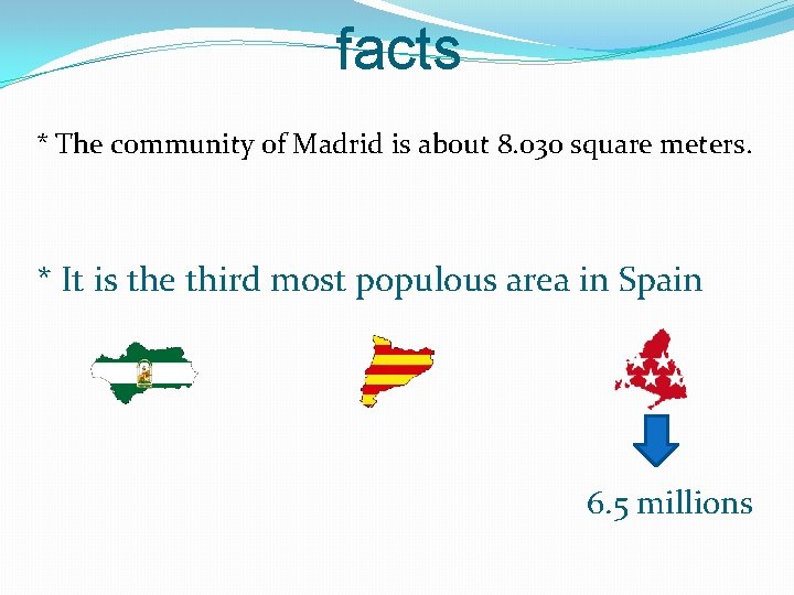 facts * The community of Madrid is about 8. 030 square meters. * It