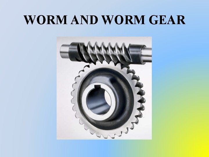 WORM AND WORM GEAR 