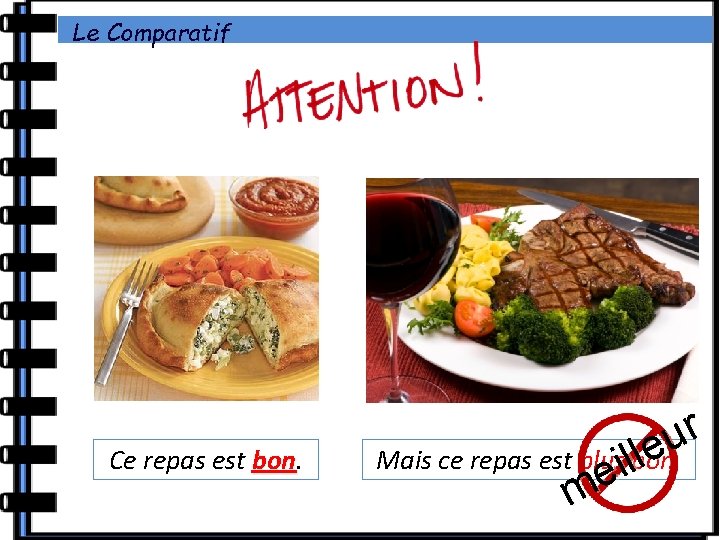 Le Comparatif Ce repas est bon r u e l Mais ce repas est