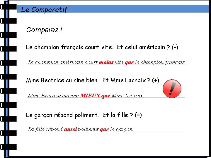 Le Comparatif Comparez ! Le champion français court vite. Et celui américain ? (-)