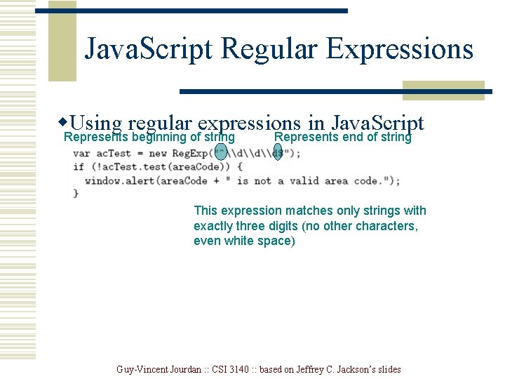 Java. Script Regular Expressions w. Represents Using regular expressions in Java. Script beginning of