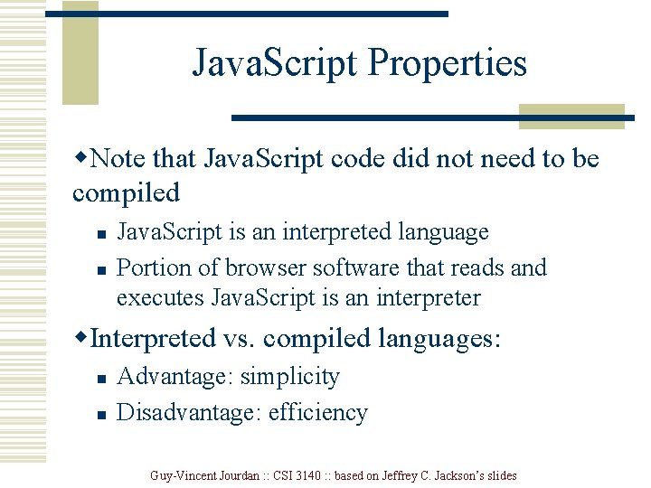 Java. Script Properties w. Note that Java. Script code did not need to be