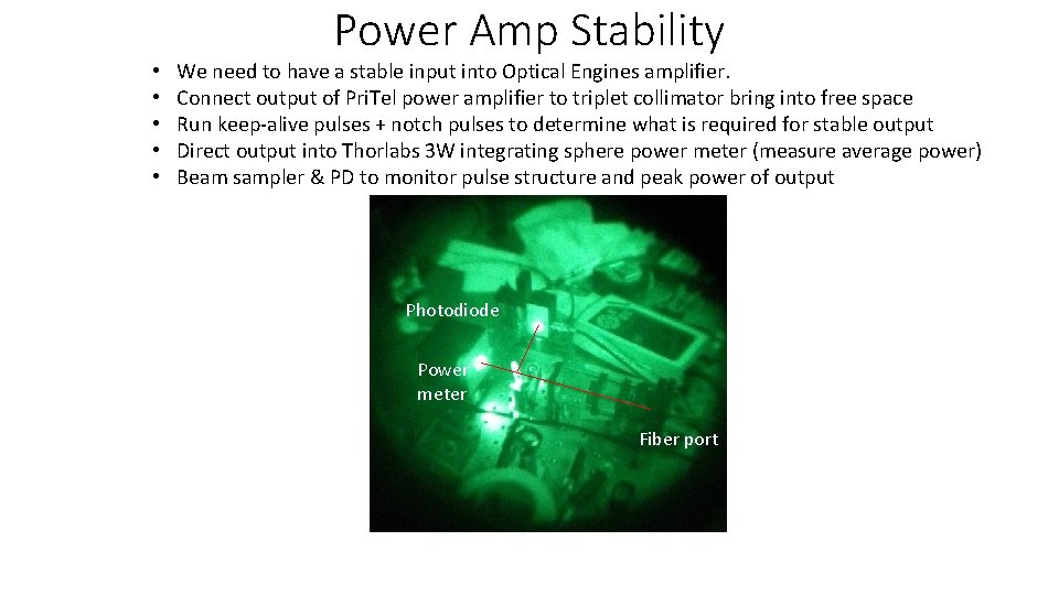  • • • Power Amp Stability We need to have a stable input