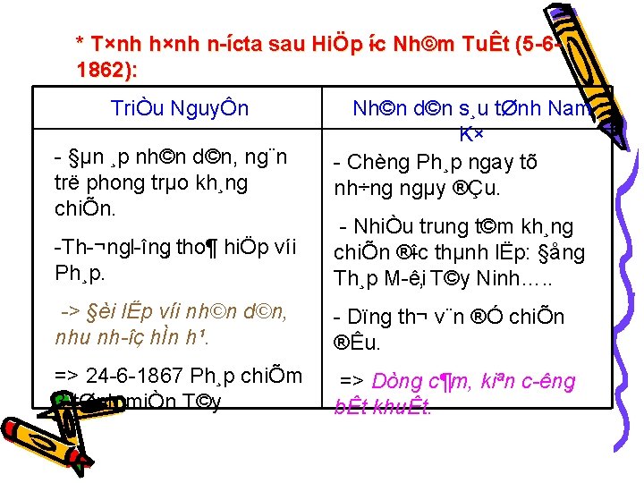 * T×nh h×nh n ícta sau HiÖp íc íc Nh©m TuÊt (5 6 1862):