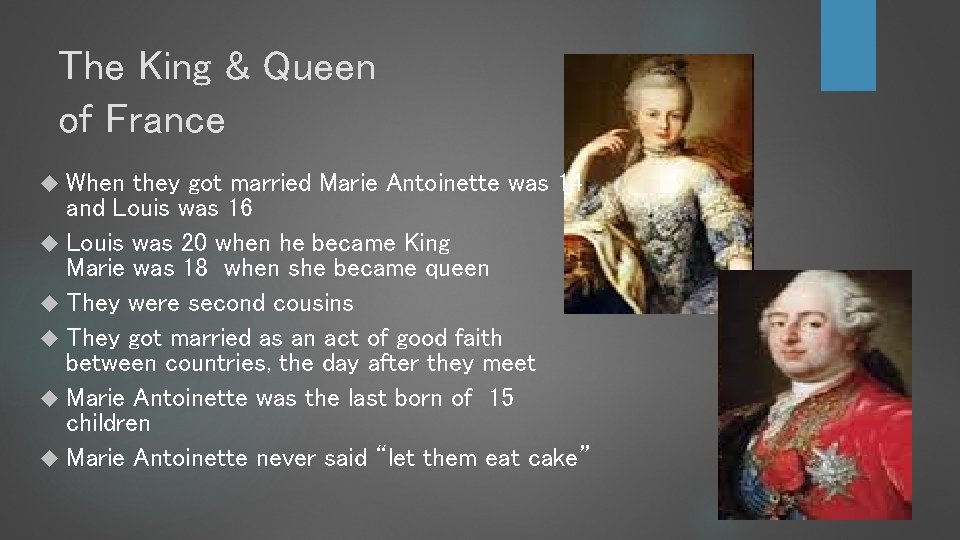 The King & Queen of France When they got married Marie Antoinette was 14