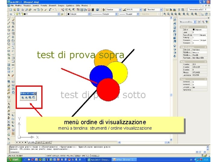 menù ordine di visualizzazione menù a tendina: strumenti / ordine visualizzazione 