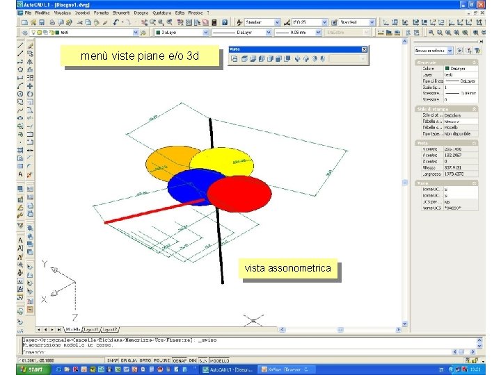 menù viste piane e/o 3 d vista assonometrica 