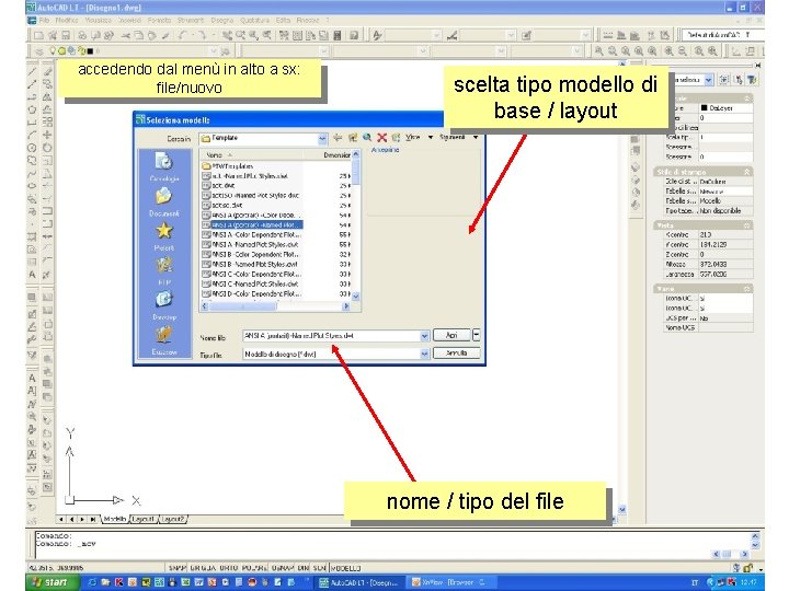 accedendo dal menù in alto a sx: file/nuovo scelta tipo modello di base /