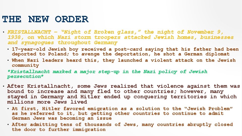 WORLD WAR II 1939 1945 THE HOLOCAUST INTRODUCTION