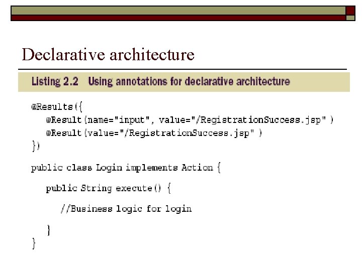 Declarative architecture 
