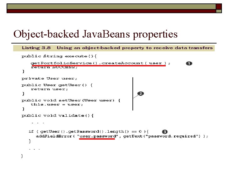 Object-backed Java. Beans properties 