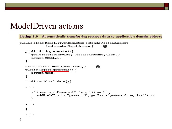 Model. Driven actions 