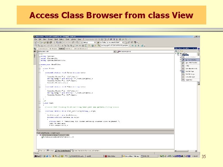 Access Class Browser from class View 35 