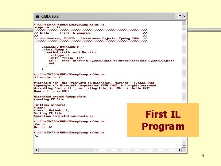First IL Program 4 