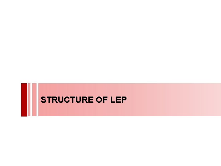 STRUCTURE OF LEP 