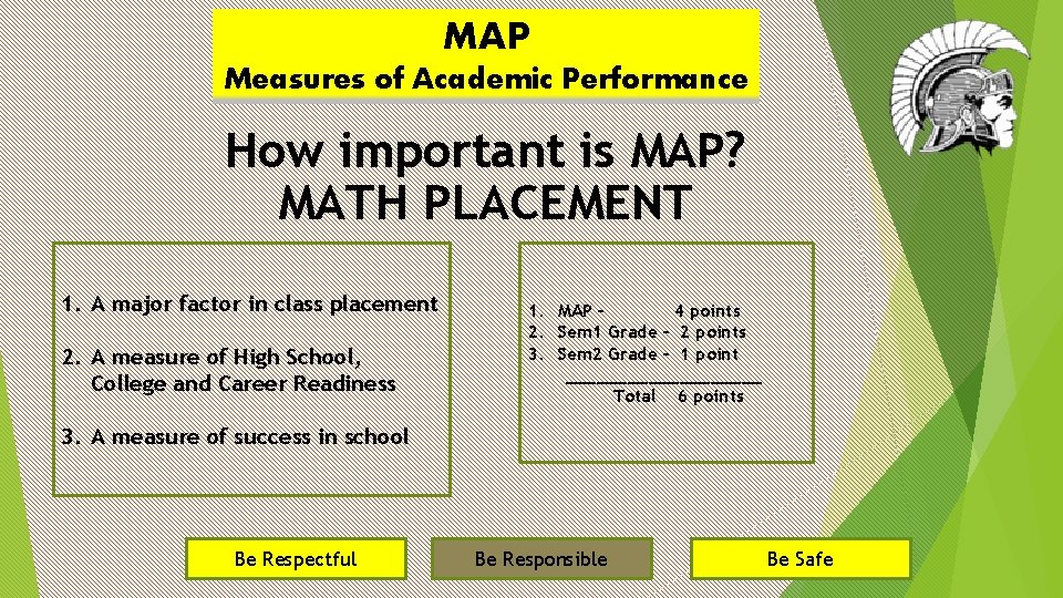 MAP Measures of Academic Performance How important is MAP? MATH PLACEMENT 1. A major