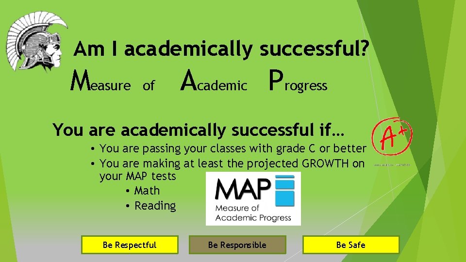 Am I academically successful? Measure of Academic Progress You are academically successful if… •