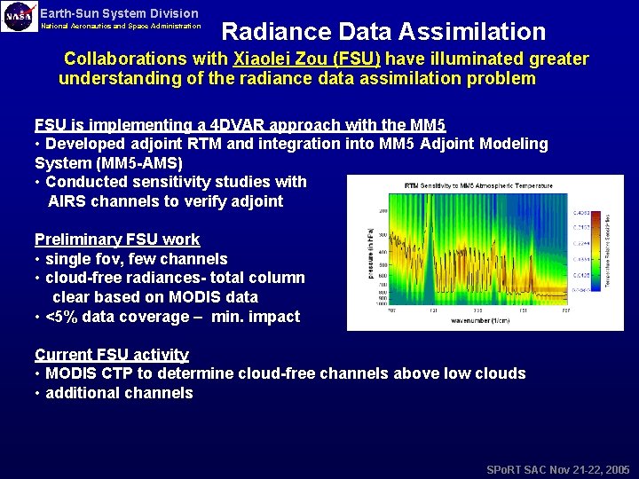 Earth-Sun System Division National Aeronautics and Space Administration Radiance Data Assimilation Collaborations with Xiaolei