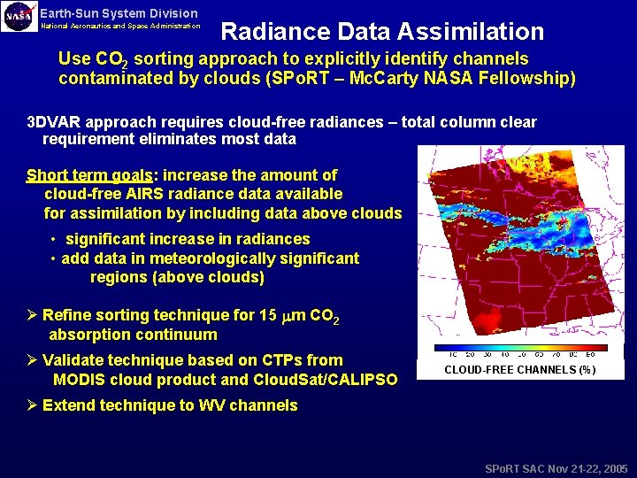 Earth-Sun System Division National Aeronautics and Space Administration Radiance Data Assimilation Use CO 2