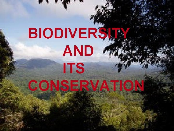 BIODIVERSITY AND ITS CONSERVATION 